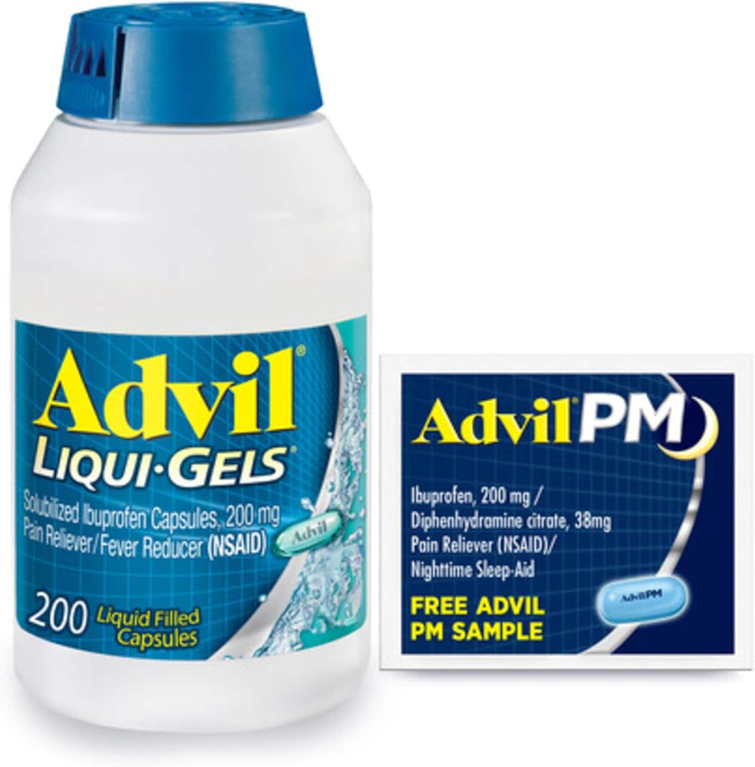 Advil Liqui-Gels Pain Reliever and Fever Reducer リキゲル鎮痛剤と解熱剤を使用し