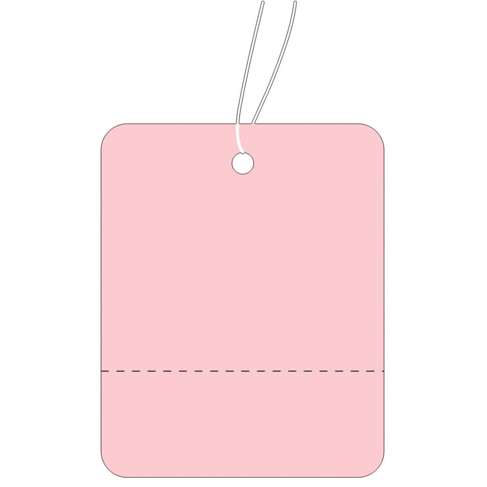 （まとめ買い）ササガワ 糸付き提札（値札） 小 桃地 ミシン目入 縦40mmx横32mm 500枚入 18-120 [x3]