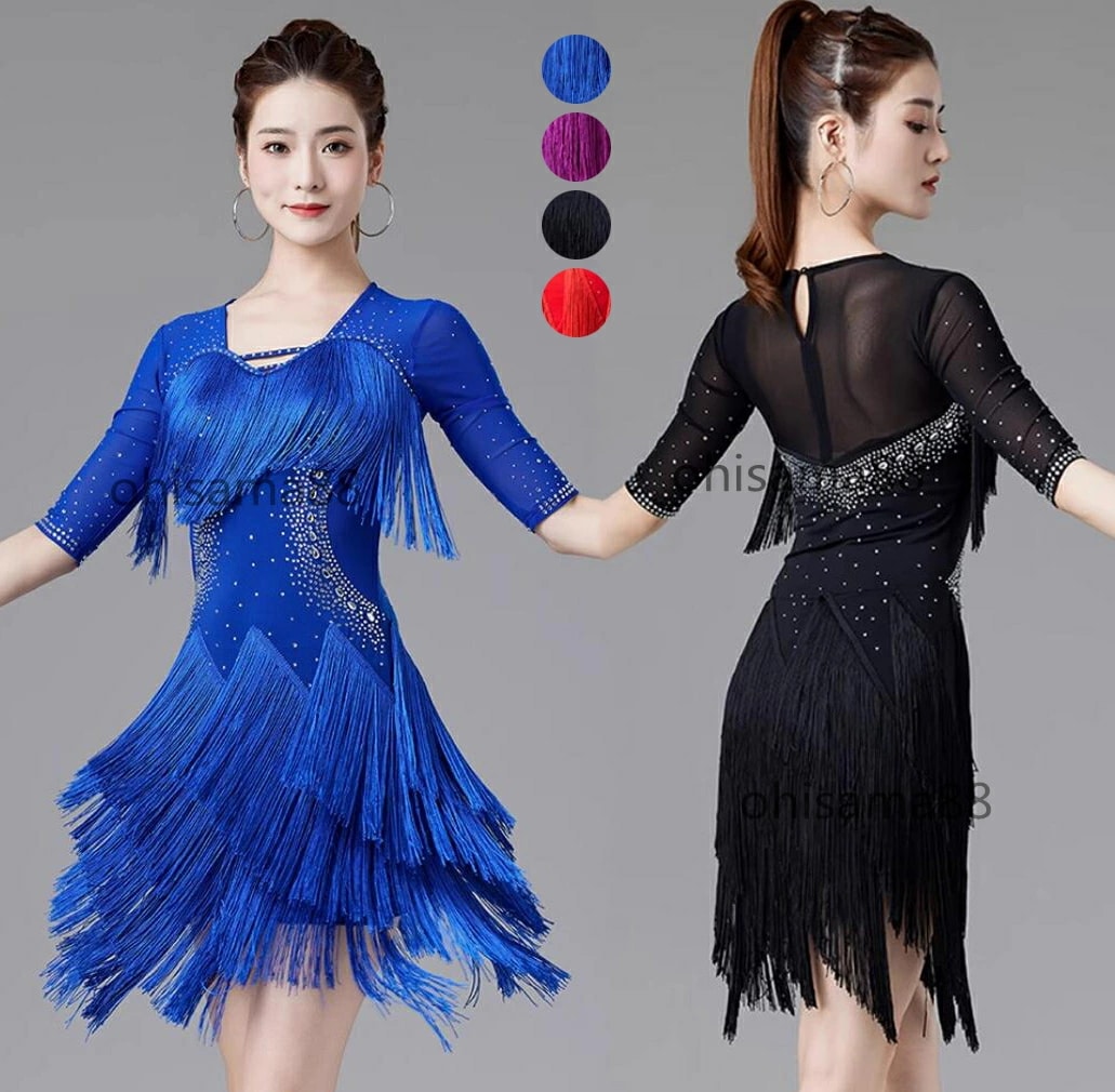 ラテンダンスウェア ワンピース 練習着 社交ダンス衣装 ラテンダンス 可愛い ラテンドレス レディース ダンスドレス ラテンワンピース セクシー 発表会 社交ワンピース ダンス服 ラテン衣装 チャチャ