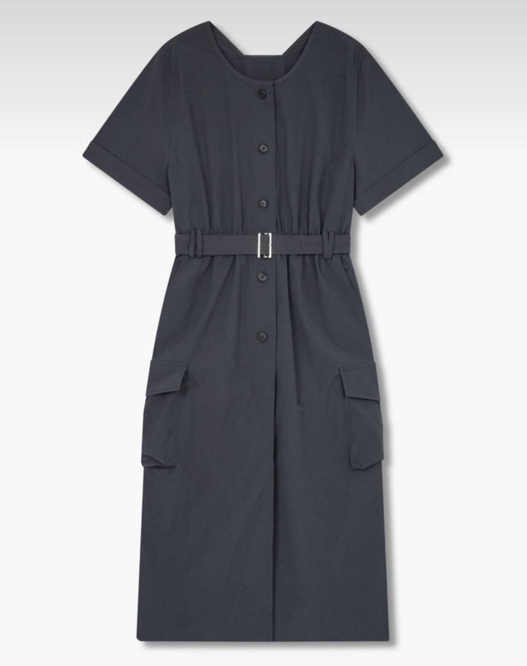 GCUT フロント ボタン ベルテッド ワンピース