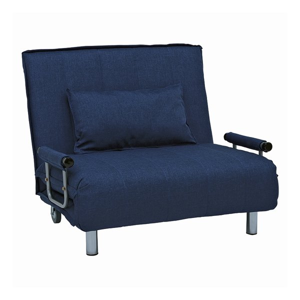 ソファベッド ネイビー/クッション付き 幅101cm キャスター付き グラーテNV