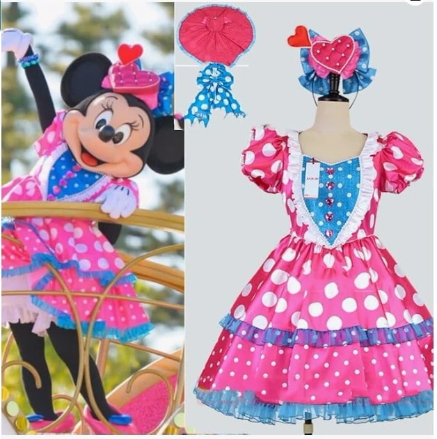 東京ディズニーランド（TDL） ディズニー・パルパルーザ ミニーのファンダーランド ミニー 髪飾り付き レプリカ衣装風コスプレオーダー衣装