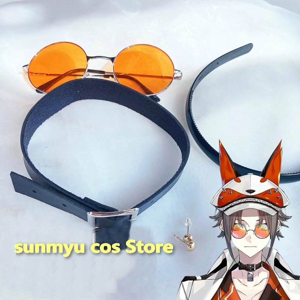 VTuber にじさんじ Luxiem ミスタ・リアス　イヤリング＋カチューシャ＋眼鏡＋チョーカー　コスプレ道具 アクセサリー 飾り