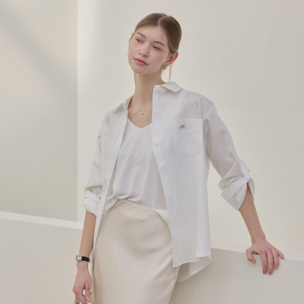 [リアーナニューヨーク] コットンツイルシャツブラウス_ホワイト 7,997円