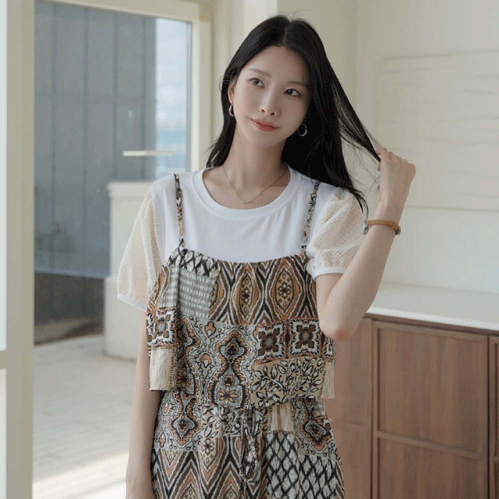 クリック＆ファニー 本첼モダール パフＴシャツ