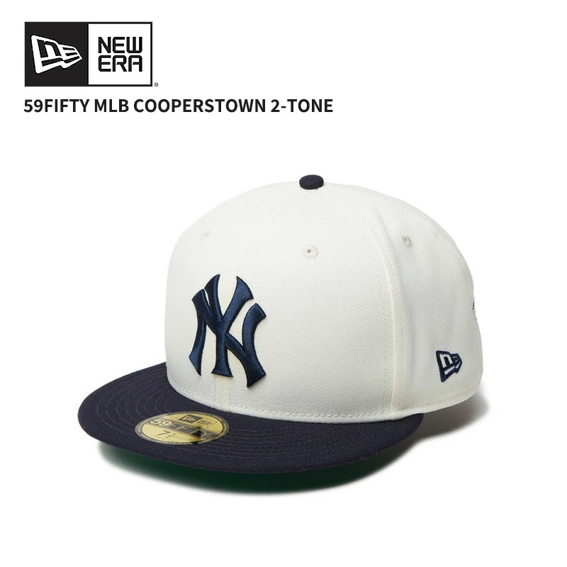 ニューエラ ユニセックス キャップ NEW ERA 59FIFTY MLB Cooperstown 2-Tone ニューヨーク・ヤンキース クローム ネイビー 帽子