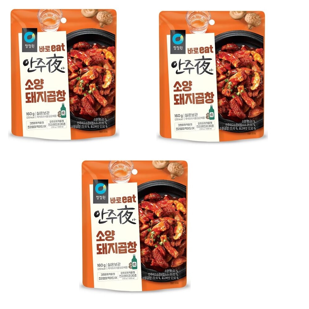 ブランド雑貨総合 韓国-K MEAL-清浄園 おつまみ 牛ミノコプチャン 160g x 3 韓国加工品