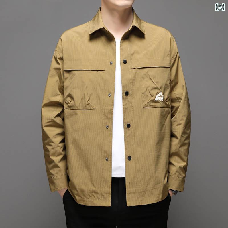 メンズ ファッション 春秋 薄手 涼しい ジャケット カジュアル ワークウェア トップス 大きいサイズ ジャケット