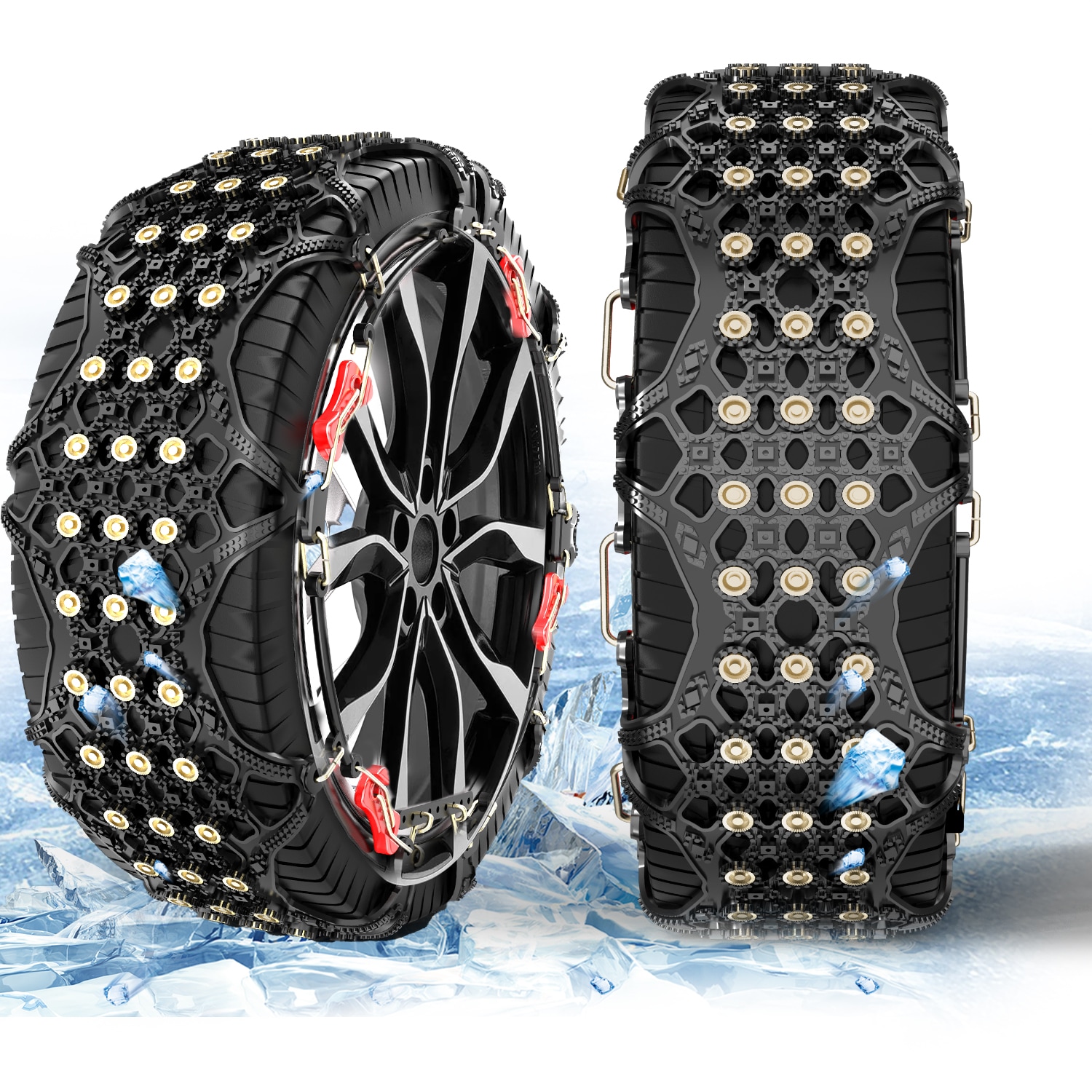 タイヤチェーン 非金属 車 スノーチェーン ジャッキアップ不要 雪 凍結 タイヤ 雪道 滑り止め 事故防止