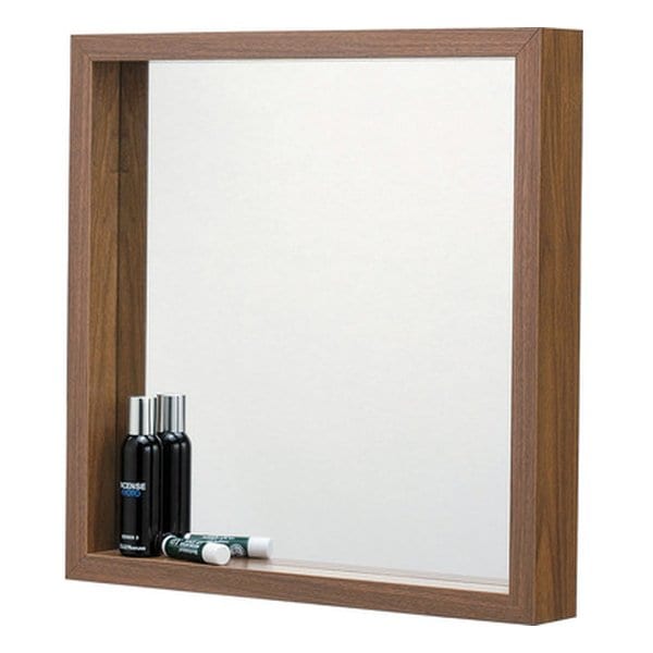 ミラーL ウォールナット 幅42×奥行き6×高さ42cm MU-034WAL