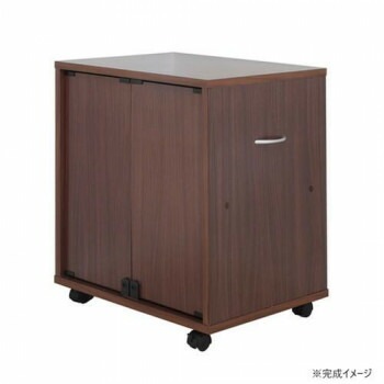 同人誌専用押し入れ収納ワゴン 両面扉タイプ ブラウン DSW-T60B