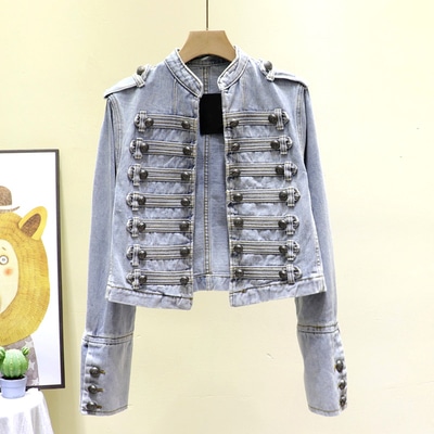 アウター ブルゾン ジャケット シャンパー Gジャン 上着 袖あり 長袖 Vネック 襟付き 前開き デニム ブルーデニム かわいい 大人可愛い きれいめ カジュアル おしゃれ お洒落 かっこいい