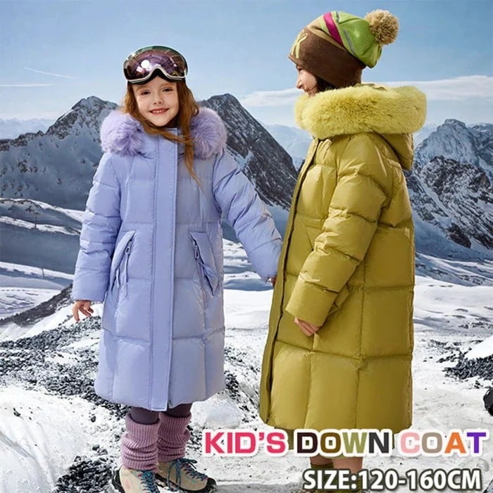 J 【 高品質ダウン約90％】ダウンコート キッズ 軽量 防寒 キッズダウンコート 子供服 女子 120-170cm 撥水加工 ダウンジャケット ロング 通学 キッズ服 防寒 秋冬 ジュニア アウタ