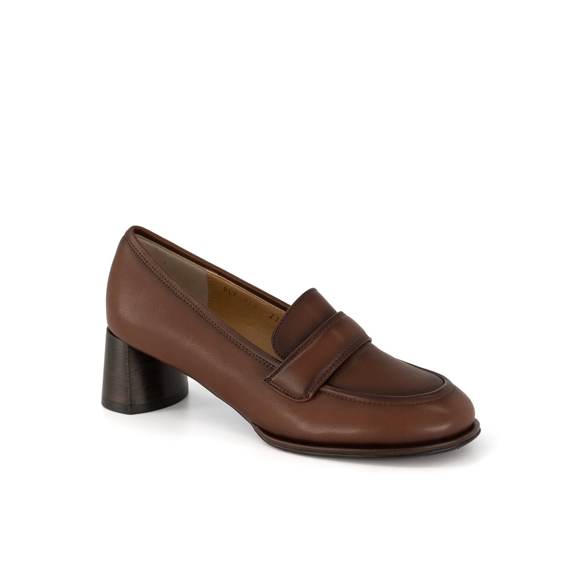 女性靴 5cm ラウンドトゥ ドレッシーローファー DLF315 ダークブラウン