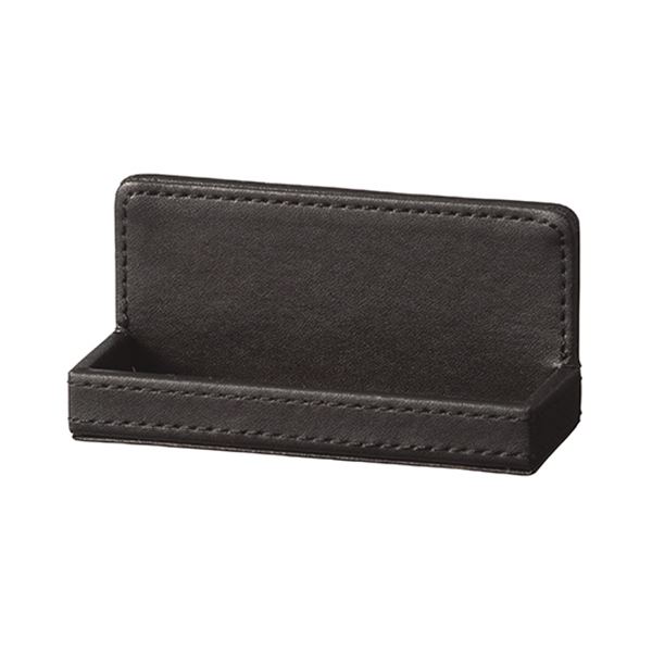 （まとめ）ワールドクラフト レザーカードスタンド ブラック WL-CD-BK 1個[x10セット]