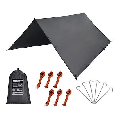 他サイト： KALINCO 防水タープ キャンプ 天幕シェード 多機能 軽量 サンシェルター 紫外線カット ポータブル 収納袋付き ピクニック 釣り 登山 3×3mの商品画像