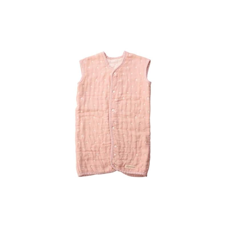 【即日発送】angerolux(アンジェロラックス) 通年 寝相悪い 寝冷え防止 通気性 【日本製】2ウェイ 6重ガーゼ スリーパー ペールピンク 50-70cm