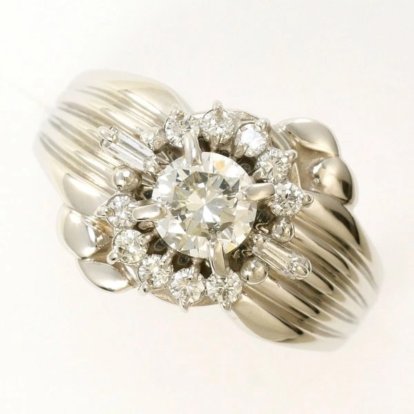 PT900 プラチナ リング 12号 ダイヤ 0.53 0.27 VVS2 鑑定書 中古