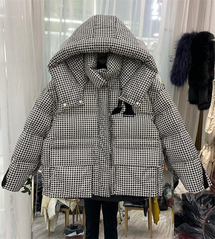 早い者勝ち 2022年新作 冬 コート 怠惰な風 快適である フード付き スリム エレガント ちどりごうし 秋冬物 カジュアル 洗練された