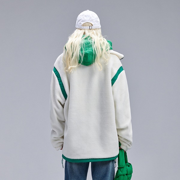 オフホワイト シェルパ レディース 秋冬 ゆったり ジャケット