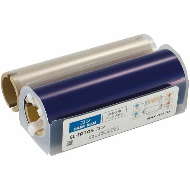 （まとめ買い）ビーポップ 100タイプ用 詰替え用インクリボン 標準色 60m 紺 SL-TR105コン [x3]