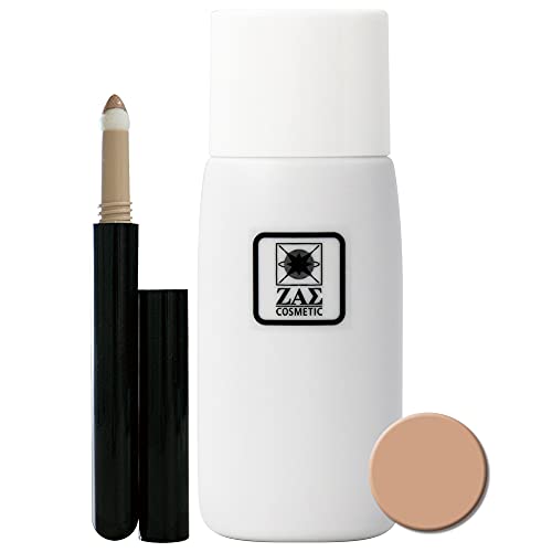 【全国送料無料】 ZAS 水ファンデーション (オークル 自然色) コンシーラー (ダーク) ニキビ跡 青髭 シミ くすみ クマ 毛穴 赤ら顔 を自然に隠す 仕上げはコンシーラーで自然に演出 メンズメ