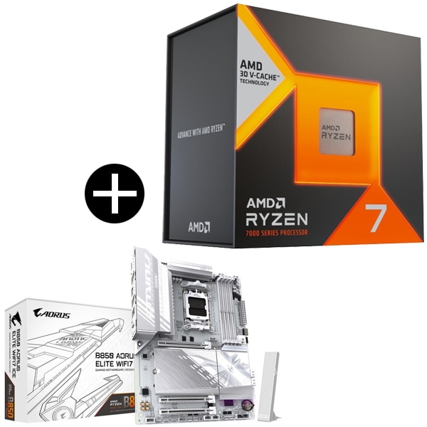 Ryzen7 7800X3D W/O Cooler ゲーミングプロセッサー + GIGABYTE B850 A ELITE WF7 ICE ATXマザーボード セット