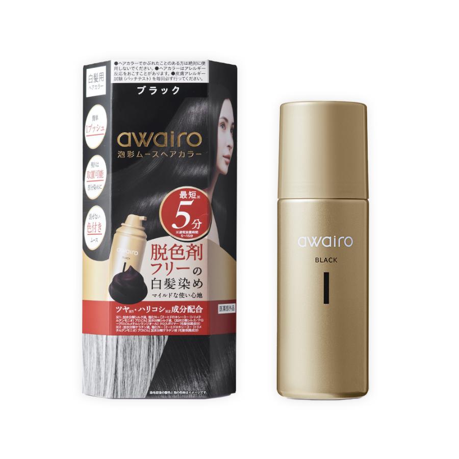 awairo アワイロ ムース ヘアカラー 白髪染め ブラック 80g awairo / ムースヘアカラー ブラックの公式商品情報｜美容・化粧品情報