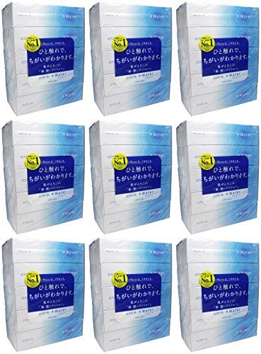 【まとめ買い】エリエール ティッシュ プラスウォーター(+Water) 180組×5箱 パルプ100%【×9個】