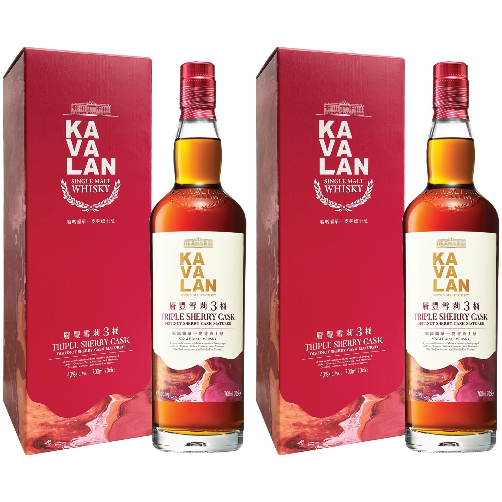 カバラン トリプルシェリーカスク 700ml 2本セット / シングルモルトウイスキー ギフトBox入り 台湾ウィスキーの定番 Kavalan Triple Sherry Cask Single