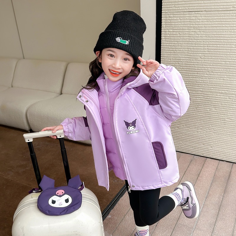 少女漫画クロミスリーインワン取り外し可能なホワイトダックダウンジャケット子供用ジャケット