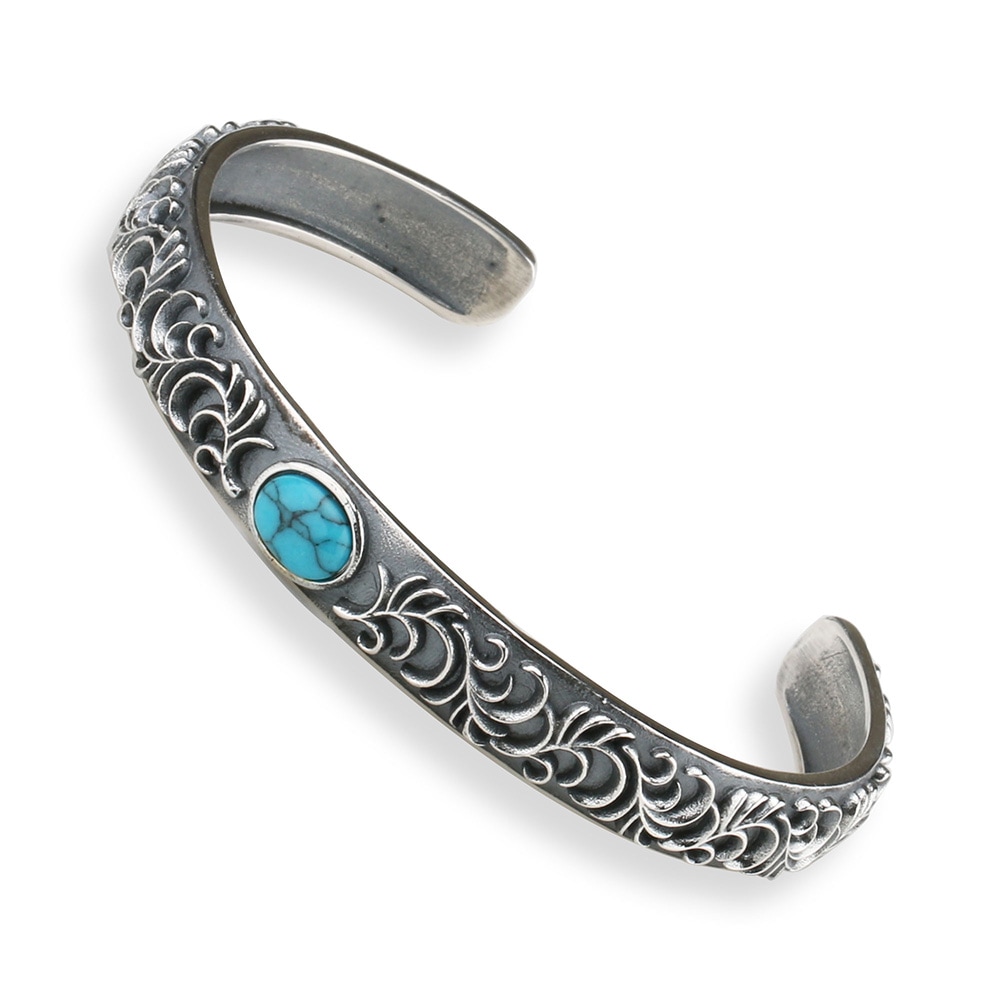925ターコイズ&唐草バングル 2タイプ [bs120]