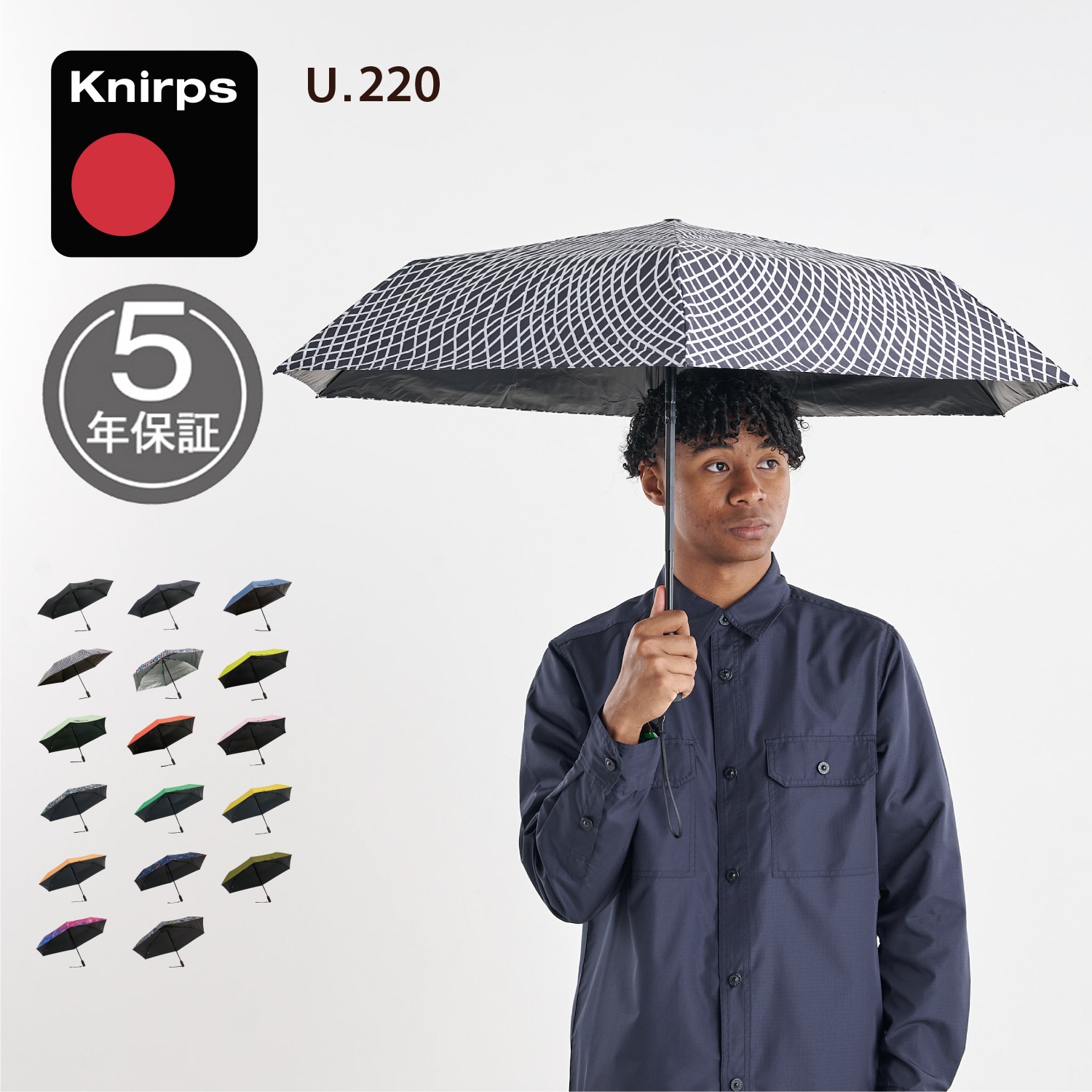 折りたたみ傘 自動開閉 日傘 メンズ レディース 晴雨兼用 UVカット 軽量 コンパクト U.220 KNU220