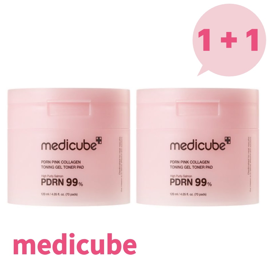 [ 1 + 1 ] PDRN ピンクコラーゲン ゲル トナー パッド 70枚 + 70枚