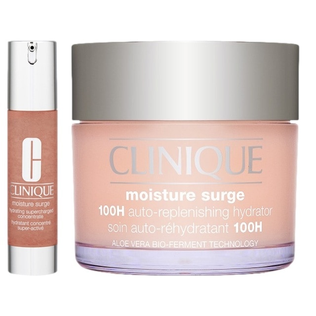 クリニーク モイスチャー サージ ハイドレーティング コンセントレート + ジェルクリーム 100H セット 48ml+200ml【免税店限定】