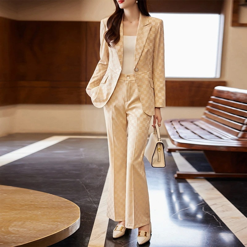 女性用 スーツ セットアップ 秋 新作 高級感 カジュアル ピンク ビジネス服 8101