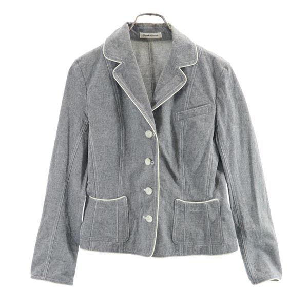 ルネ 日本製 コットン テーラードジャケット 36 黒系 Rene レディース