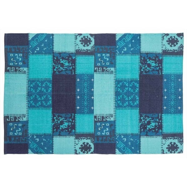 インド綿のパッチワーク風ラグ 130190cm 北欧 ナチュラル センターラグ 敷物 リビング