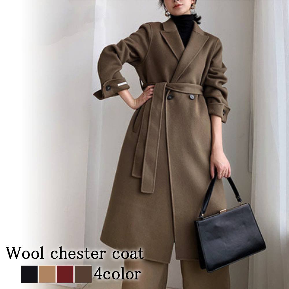 チェスターコート レディース ウールチェスターコート 人気 キャメル 40代 ブランド 英国 50代 ダブル チェック 細身 ステンカラーコート 着こなし ショート 暖かい トレンチコート 春 冬 コ
