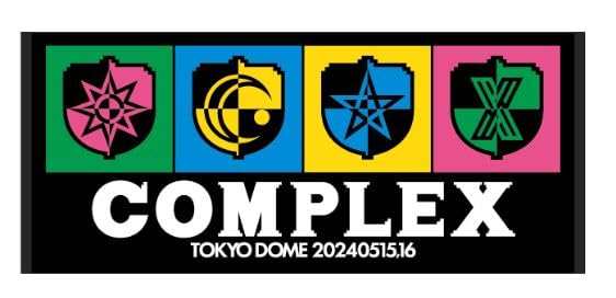 COMPLEX（コンプレックス）2024 日本一心 グッズ 吉川晃司 布袋寅泰 フェイスタオル タオル [エンブレム]