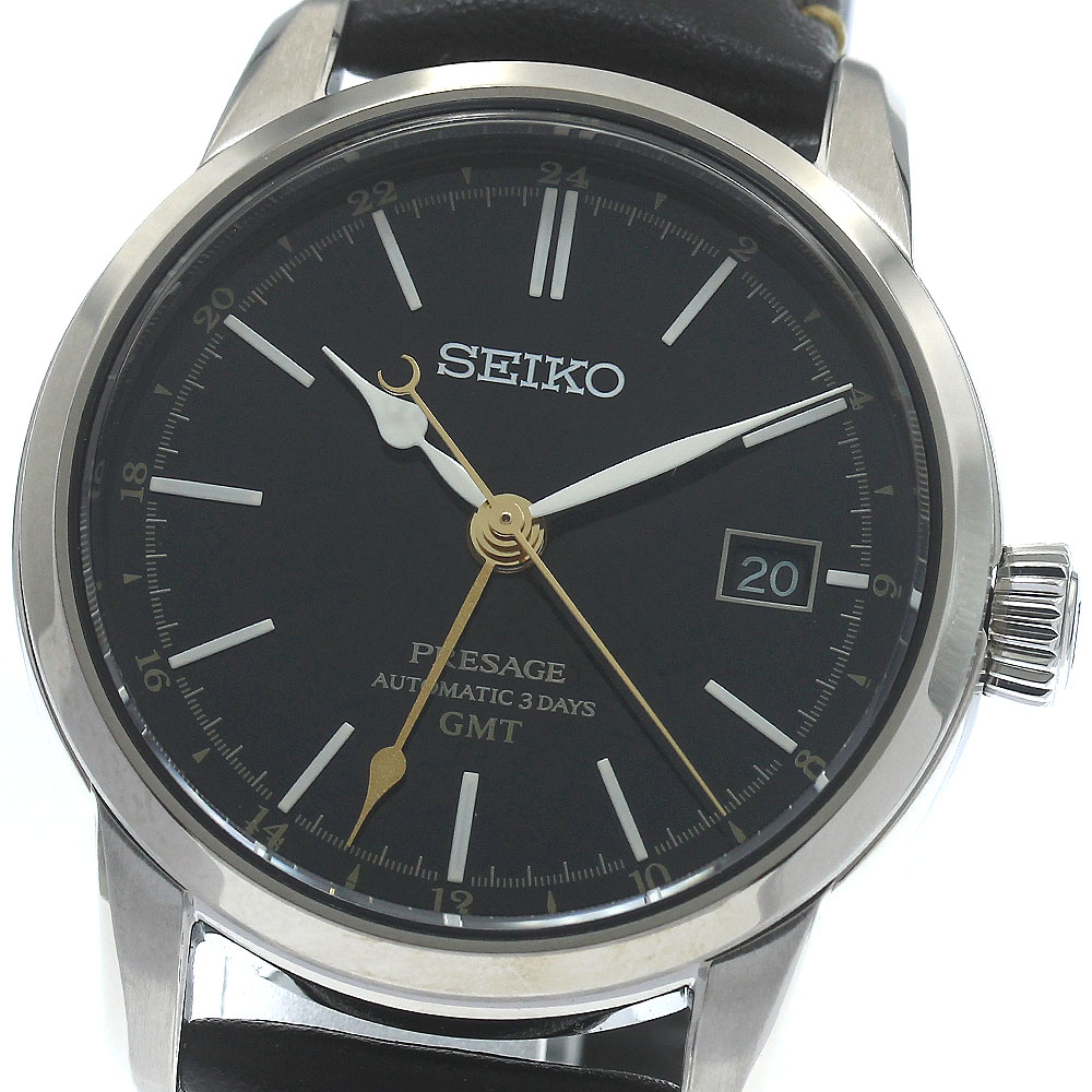 セイコー SEIKO SARH001/6R54-00F0 プレザージュ 漆ダイヤル コアショップ専用モデル GMT 自動巻き メンズ 美品 箱・保証書付き_880022【中古】