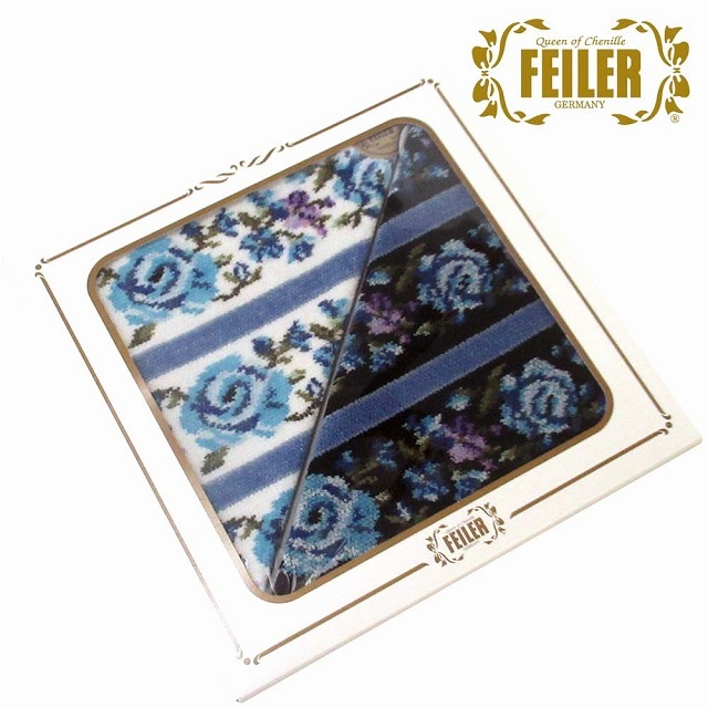 FEILER フェイラー ハンカチ タオル ADELINA BORDER アデリーナボーダー 花柄 2枚セット 1A471930040100