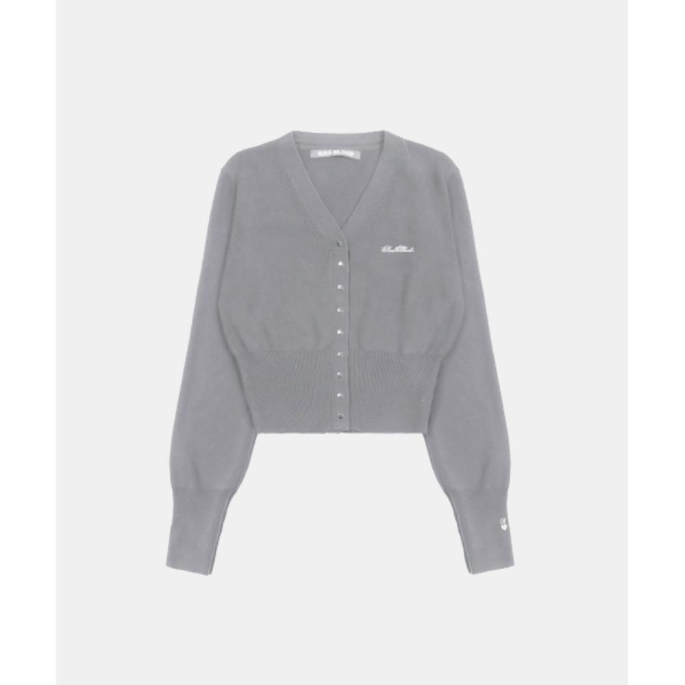 BADBLOOD Pure Classic Button Up V-Neck Cardigan Gray w-c 10,740円