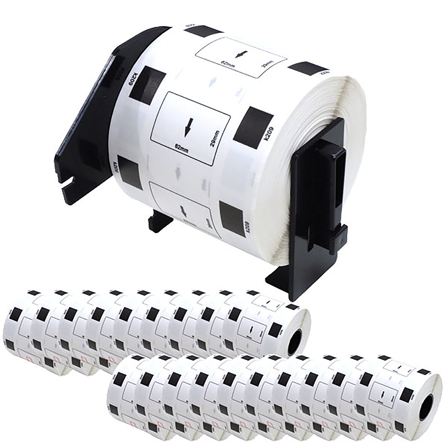 ブラザー用 ピータッチ DKプレカットラベル (感熱紙) DK-1209 互換品 宛名ラベル(小) 白 62mm×29mm 800枚入り 20個セット+ホルダー1個