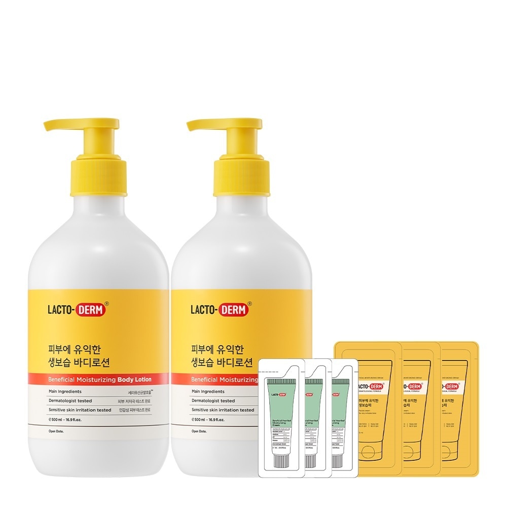 ジョングンダン健康ラクトダム肌に有益な生保湿ボディローション500ml 2個+クリーム6枚