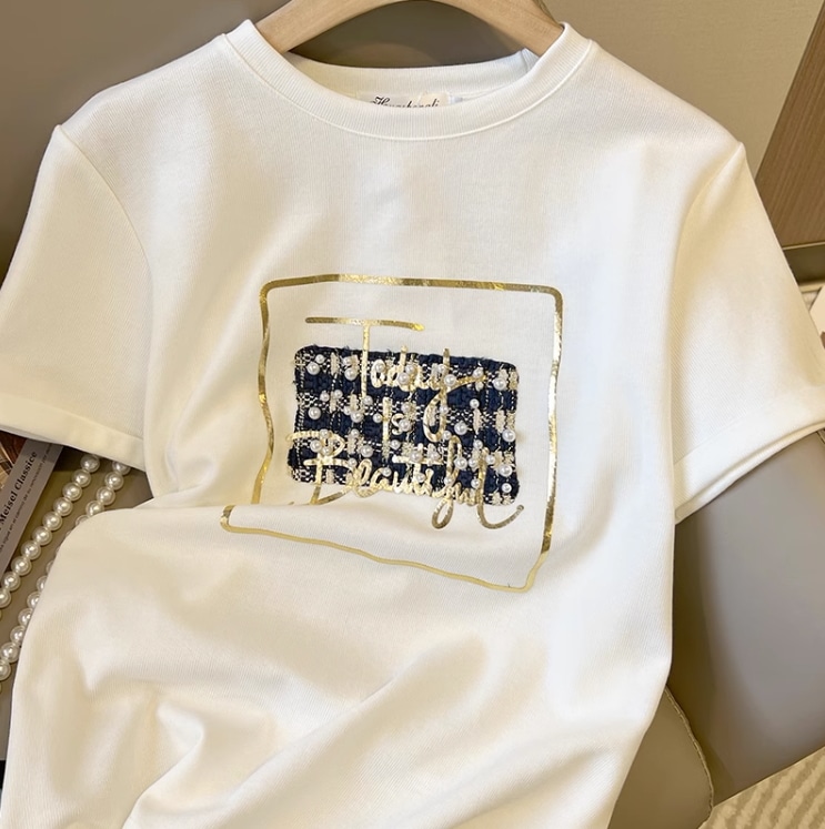 トップス Tシャツ 部屋着 白トップス 袖あり 半袖 ラウンドネック ストレート シンプル カジュアル おしゃれ お洒落 かっこいい レトロ ラフ メンズライク ボーイッシュ クール プリント