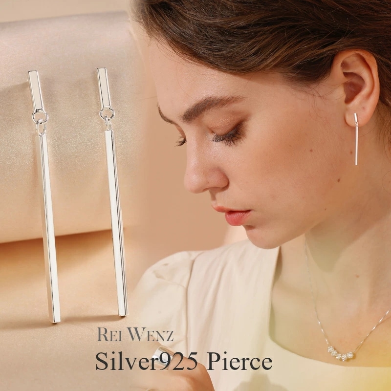 【高品質Silver925】ピアス シルバー バー スティック Silver925 ロングピアス レディース 女性 華奢 金属アレルギー プレゼント