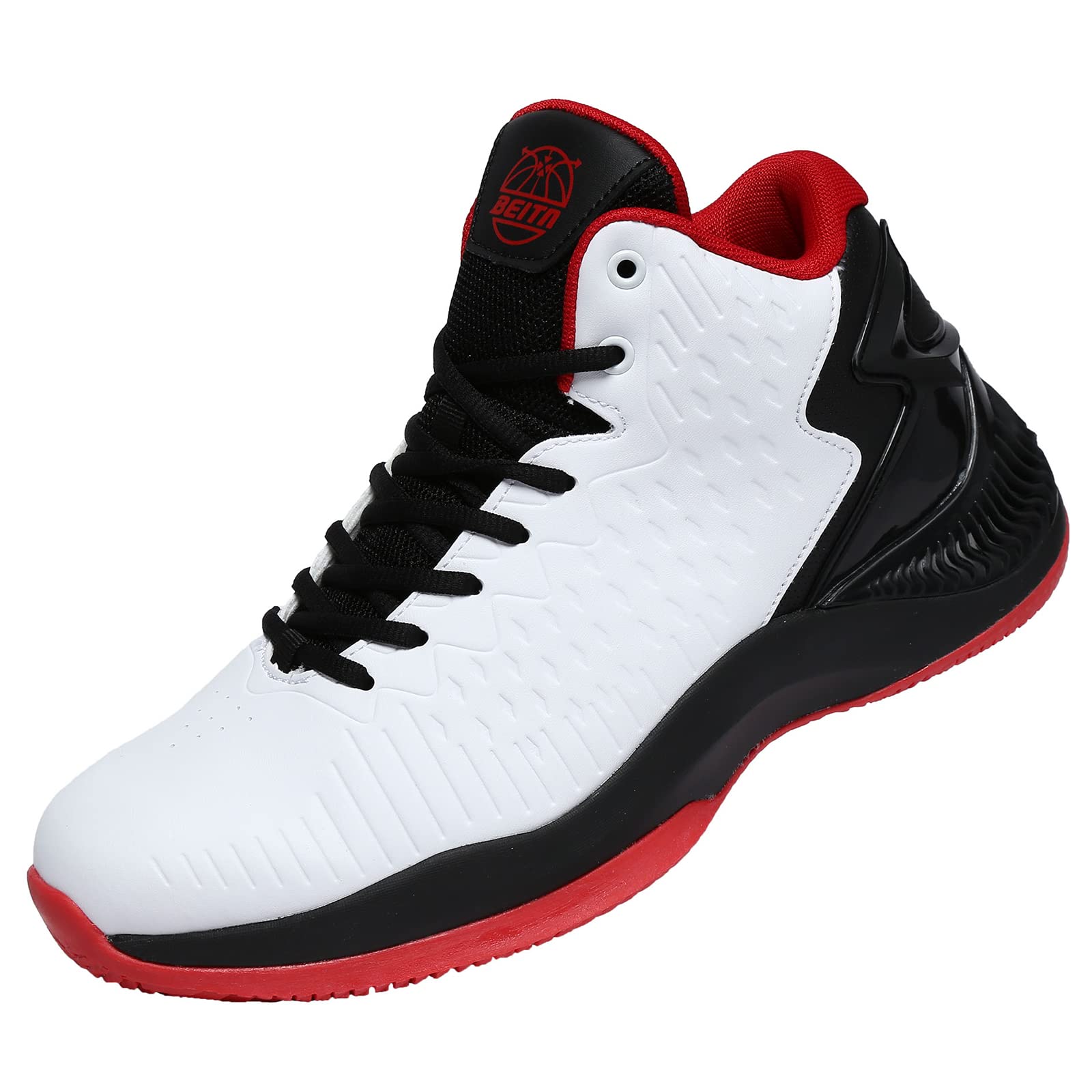 Beita Sports スニーカー メンズ バスケットシューズ 白 ジュニア ウォーキングシューズ 疲れにくい ハイカット 幅広 甲高 29センチ
