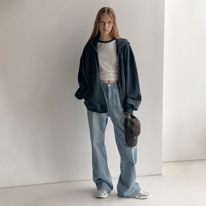 【LOW CLASSIC】 LC ZIP-UP HOODIE : 4COLOR