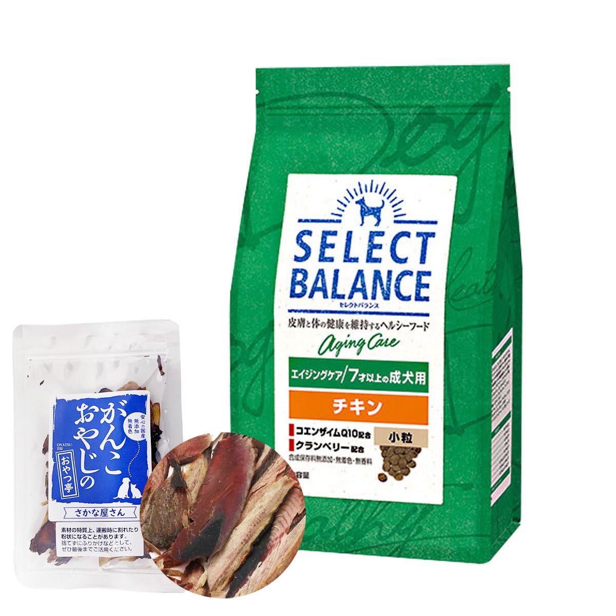 セレクトバランス ドッグフード エイジングケア チキン小粒3kg ＋がんこおやじのおやつ亭 国産お魚厚削り(お試しサイズ) 15g 犬 シニア